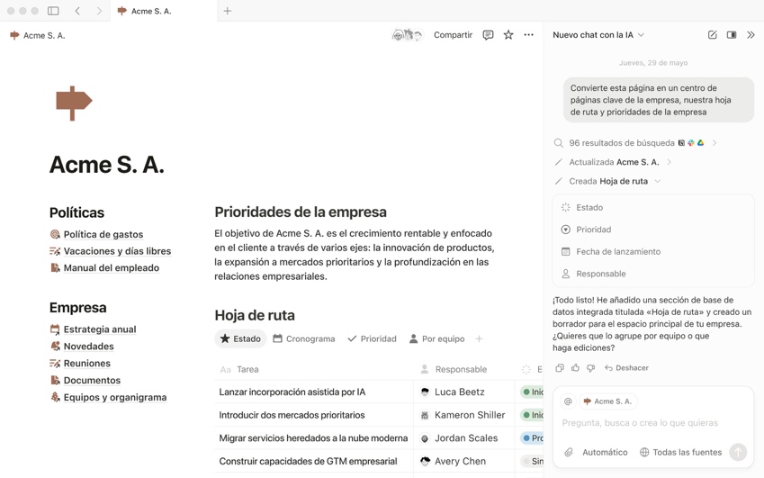 La libreta digital más inteligente con IA para la Empresa es Notion.