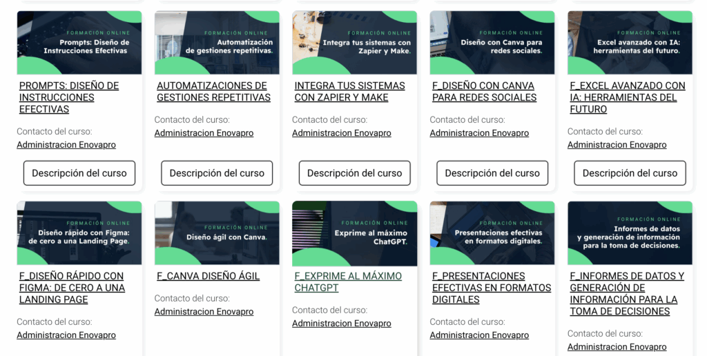 Programas formativos de formación bonificada con FUNDAE en EnovaPro.
