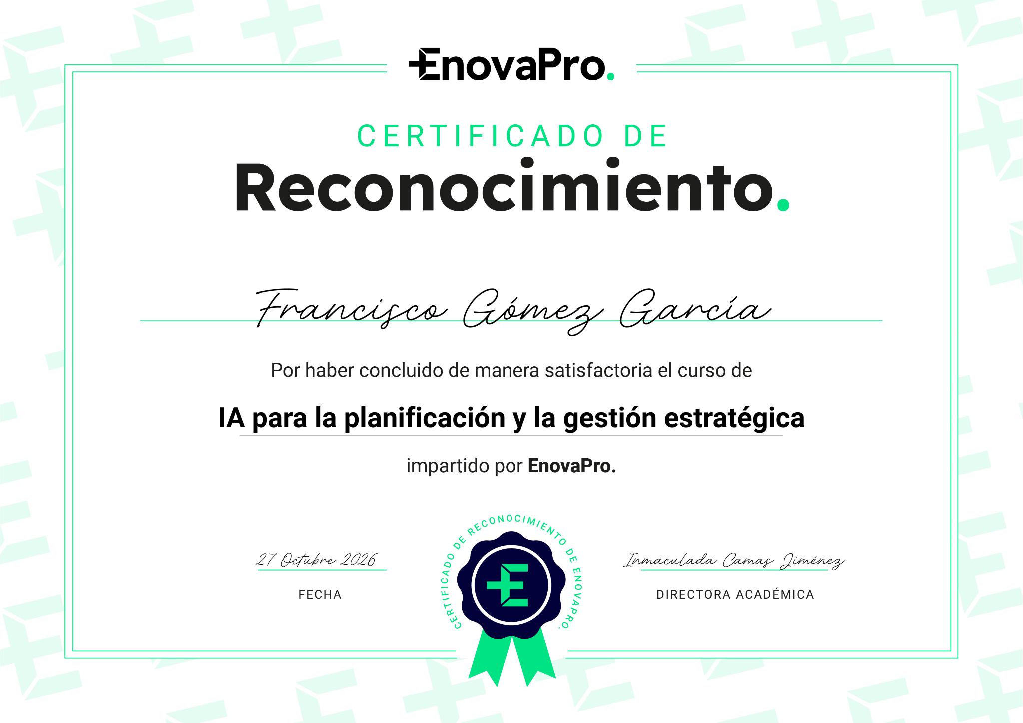Certificado de EnovaPro