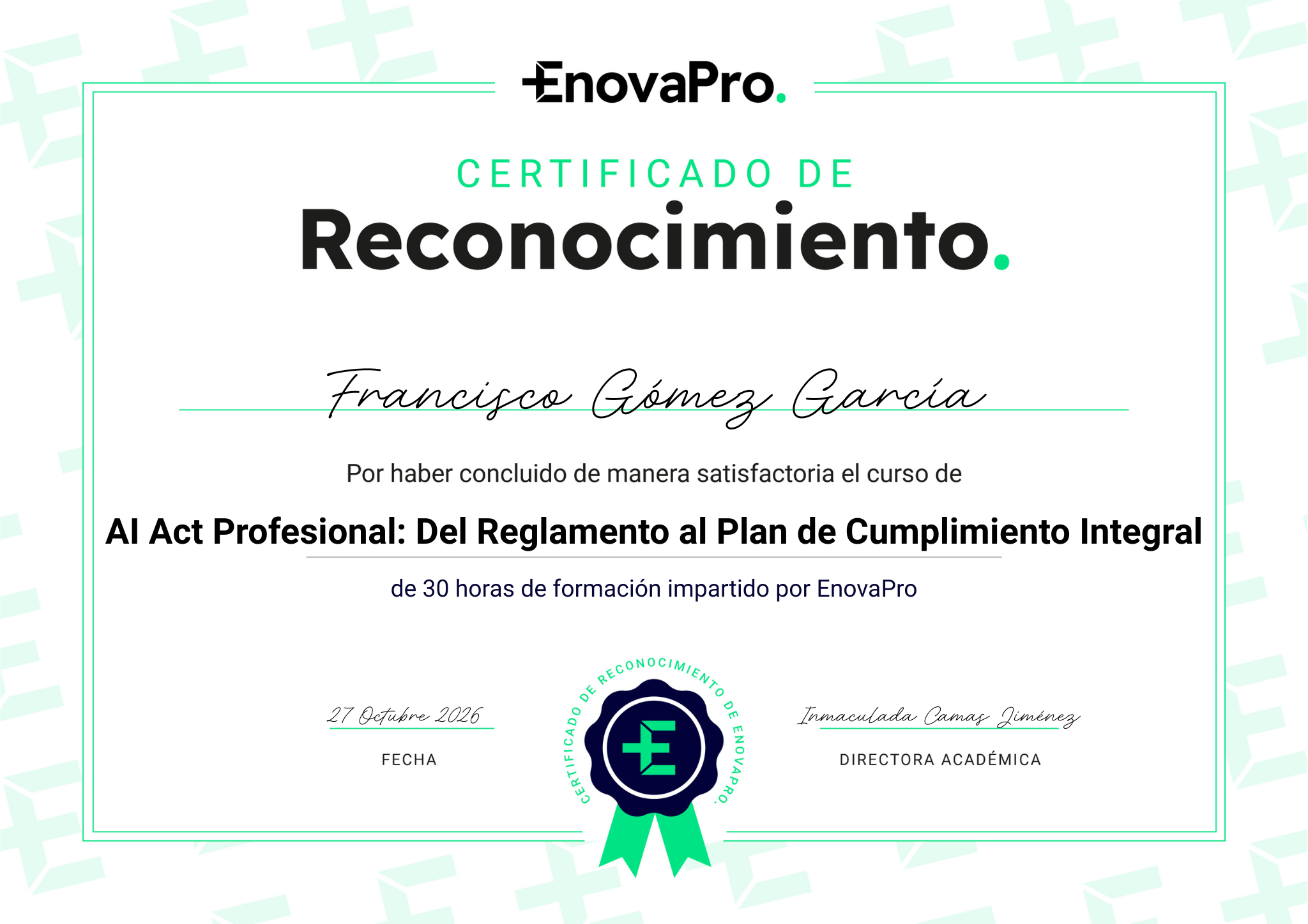 AI Act Profesional Certificado de EnovaPro